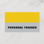 イエローグレーパーソナルトレーナーフィットネススポーツ 名刺 (正面)