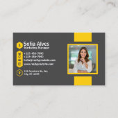 イエローグレーフォトミニマモダンリストプロフェッショナル 名刺 (正面)