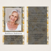 イエローグレーフローラ葬儀祈りの言葉カード (正面&裏面)