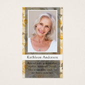 イエローグレーフローラ葬儀祈りの言葉カード (正面)