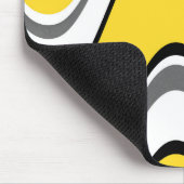 イエローグレーブラックとホワイト抽象芸術 マウスパッド (コーナー)