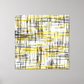 'イエローグレーブラックスクライブズ'水彩抽象芸術 キャンバスプリント (正面)