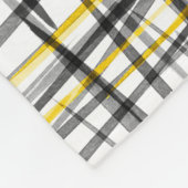 'イエローグレーブラックスクライブズ'水彩抽象芸術 フリースブランケット (角)