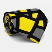 イエローグレーブラック抽象芸術幾何学模様 ネクタイ (ロール)