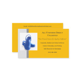 イエローグレーブルーメディカルクロッグユニフォーム 名刺