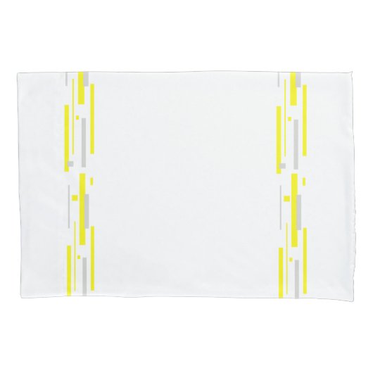 イエローグレーブロック抽象芸術アート 枕カバー (正面)