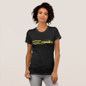 イエローグレーブロック抽象芸術アート Tシャツ (正面フル)