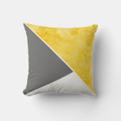 イエローグレーホワイトカラーブロック クッション (正面)