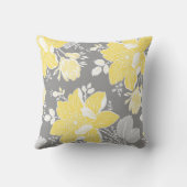 イエローグレーホワイトフローラ化粧枕 クッション (裏面)