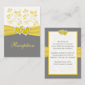 イエローグレーホワイトフローラ披露宴エンクロージャカード エンクロージャーカード (正面/裏面)