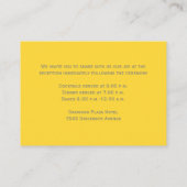 イエローグレーホワイトフローラ披露宴エンクロージャカード エンクロージャーカード (裏面)