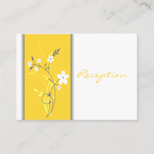 イエローグレーホワイトフローラ披露宴エンクロージャカード エンクロージャーカード (正面)