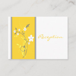 イエローグレーホワイトフローラ披露宴エンクロージャカード エンクロージャーカード