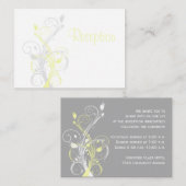 イエローグレーホワイトフローラ披露宴エンクロージャカード エンクロージャーカード (正面/裏面)