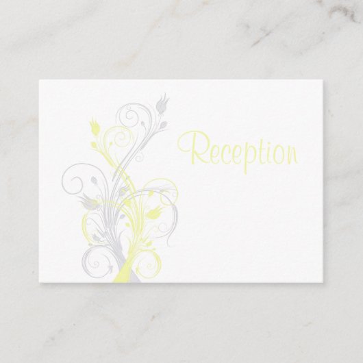 イエローグレーホワイトフローラ披露宴エンクロージャカード エンクロージャーカード (正面)