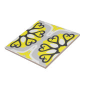 イエローグレーホワイトモザイクフローラ幾何学模様 タイル (側面)