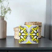 イエローグレーホワイトモザイクフローラ幾何学模様 タイル