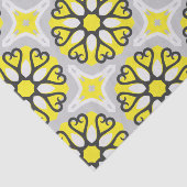 イエローグレーホワイトモザイクフローラ幾何学模様 薄葉紙 (詳細)