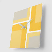 イエローグレーミニマリストカラーブロック スクエア壁時計 (傾斜)