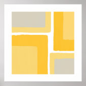 イエローグレーミニマリストカラーブロック ポスター (正面)