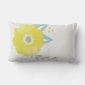 イエローグレーミントヴィンテージモダンフローラルパターン ランバークッション (裏面)