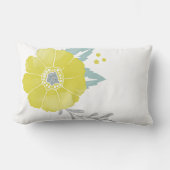 イエローグレーミントヴィンテージモダンフローラルパターン ランバークッション (正面)