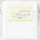 イエローグレーモロッコタイルアンパサンド結婚式の引き出物 長方形シール (バッグ)