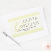 イエローグレーモロッコタイルアンパサンド結婚式の引き出物 長方形シール (封筒)