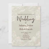 イエローグレーヴィンテージ金箔の白い招待状 招待状 (正面)