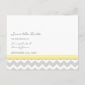 イエローグレー写真日付の結婚はがきを保存 案内ポストカード (裏面)