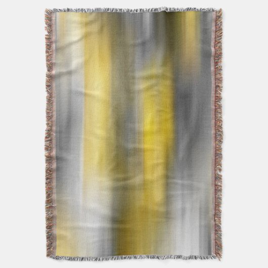 イエローグレー垂直抽象芸術 スローブランケット (正面縦)
