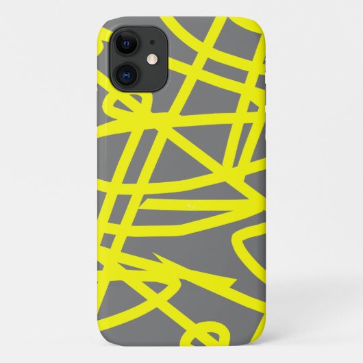 イエローグレー抽象芸術アートiPhone 11ケース Case-Mate iPhoneケース (裏面)