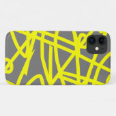 イエローグレー抽象芸術アートiPhone 11ケース Case-Mate iPhoneケース (裏面(横))