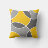 イエローグレー抽象芸術サークル装飾用クッション クッション (裏面)