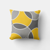 イエローグレー抽象芸術サークル装飾用クッション クッション (正面)