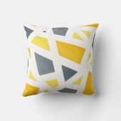 イエローグレー抽象芸術幾何学模様 クッション (裏面)