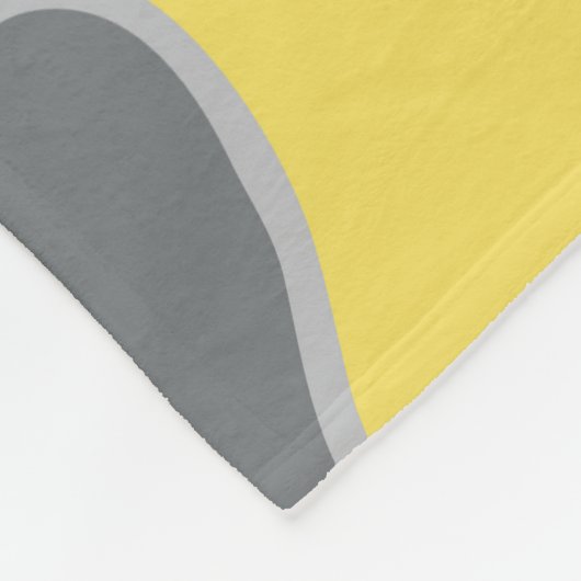 イエローグレー抽象芸術海波モノグラム フリースブランケット (角)