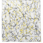 イエローグレー抽象芸術 シャワーカーテン (正面)