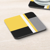 イエローグレー白黒ブロック コースター (左側)