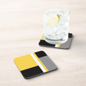イエローグレー白黒ブロック コースター (右側)