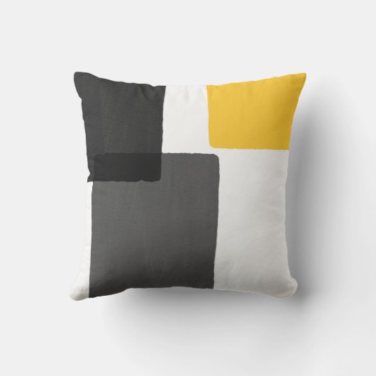 イエローグレー白黒ミニマモダンリスト クッション (裏面)