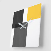 イエローグレー白黒ミニマモダンリスト スクエア壁時計 (傾斜)