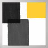 イエローグレー白黒ミニマモダンリスト ポスター (正面)