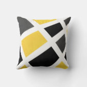 イエローグレー白黒幾何学模様 クッション (裏面)