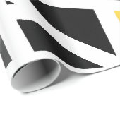 イエローグレー白黒幾何学的抽象芸術 ラッピングペーパー (ロールコーナー)