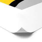 イエローグレー白黒抽象芸術 ポスター (角)