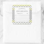 イエローグレー蔵書票、ベビー初のライブラリ スクエアシール (バッグ)