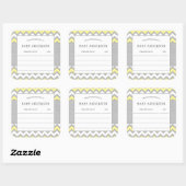 イエローグレー蔵書票、ベビー初のライブラリ スクエアシール (シート)