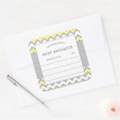 イエローグレー蔵書票、ベビー初のライブラリ スクエアシール (封筒)