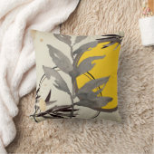 イエローグレー&クリー芸術的ム抽象芸術水彩 クッション (ブランケット)